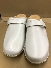 Clogs tracy Gemischt Leder Weiß Holz Echt Schuh Schwedisch Größe 44
