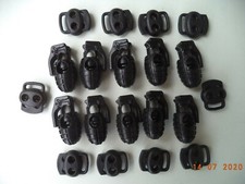 10x Kordelstop Handgranate + 10x NORMAL schwarz Fixierung Kordel Jacke NEU + OVP