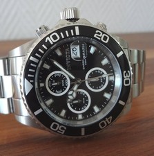 Invicta Herrenuhr #1003s: klassischer Chronograph mit Datum-Lupe wasserdicht neu