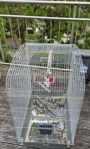 Vogelkäfig metall silber - metall, silber/grau