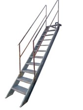 Stahltreppe Industrietreppe Außentreppe Bau Treppe 240cm Geschosshöhe 49387