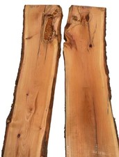 2x Zwetschge Holz für Epoxid DIY gestockt 124x17-21cm x 27mm