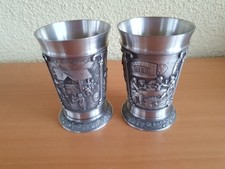 2 Zinnbecher Kunst- und Gewerbering Sachsen 95 % Zinn Ø 7,5 cm