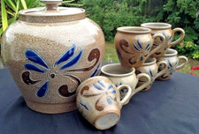 Handgetöpferte Bowle & Becher