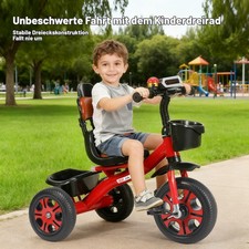 Dreirad Kinderdreirad Kinder Buggy Lenkstange Fahrrad Baby Kinderwagen mit Licht