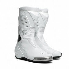 White motorcycle racing boots - white,