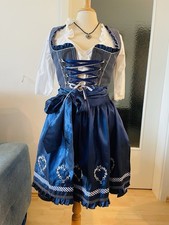 Krüger Dirndl Trachtenkleid NeuGr.32 Oktoberfest blau/schwarz(ohne weiße  Bluse)