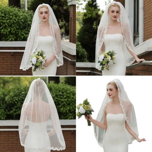 Bridal veils for bride - bride, pearls
