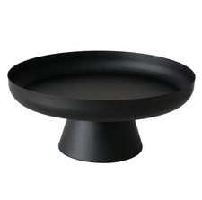 Boltze Deko-Schale Tablett auf Fuß schwarz 30 cm