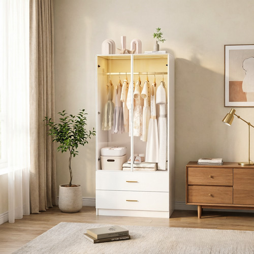 Kleiderschrank mit kommode - mit,