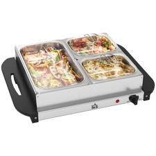 HOMCOM 6L Elektrischer Speisenwärmer Buffet Servierer mit Deckel Cool Touch Griffe