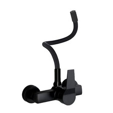 Küchenarmatur Schwarz Wandmontage Küche Wasserhahn flexibler Auslauf