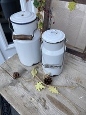alte Emaille Milchkanne verschließbar besonders 2 Liter & 3,5 Liter Weis