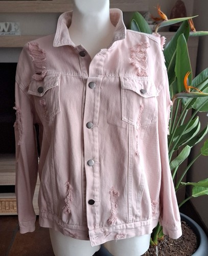 Schöne rosafarbene jeansjacke - rosafarbene,
