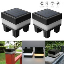 2X LED Solar Lampe Pfosten