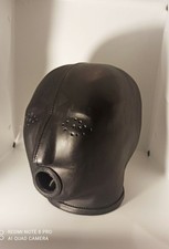 Ledermaske, schwarz, handgefertigt. Leather Mask, handmade, black