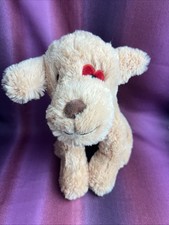 SUNKID Hund sitzend braun HERZ Auge 26cm Kuscheltier Plüsch Stofftier TOP