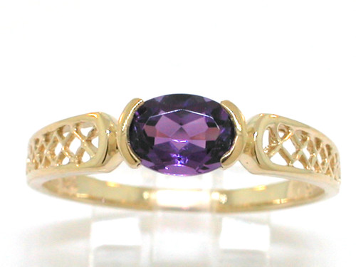 Amethyst ring 585 gelbgold - ring,