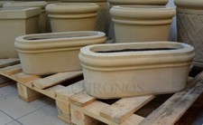 🔶Pflanzschale Meran 4er Set Pflanztrog Sandstein Steinkunst BLACKFORM