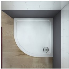 AICA-Duschtasse Viertelkreis 90x90cm, Kunststein/Acrylbeschichtung