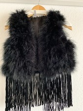 Buby‘s Weste/ Bolero mit Federn schwarz Damen  Gr 38/40   NP 100€