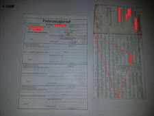 Fahrzeugbrief kfz brief 1983 - fahrzeugbrief,