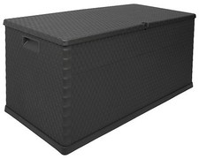 Ondis24 Gartenbox Kissenbox Rattan Auflagenbox anthrazit abschließbar Rollbox