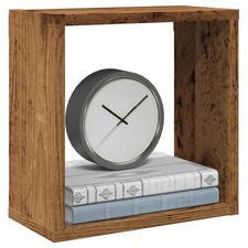 Würfel-Wandregale 2 Stk. Altholz-Optik 30x15x30 Spanplatte B-Ware