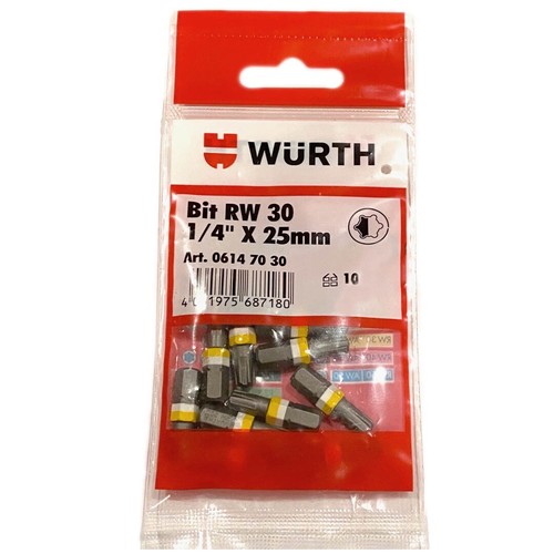 Würth 10x bit - rw®, 1/4