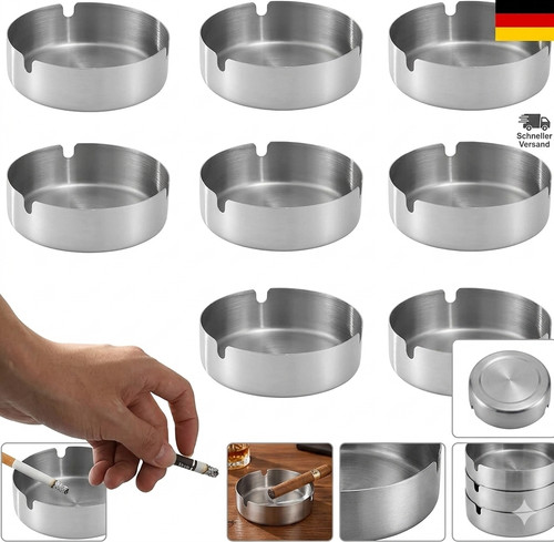 Edelstahl aschenbecher set - edelstahl,
