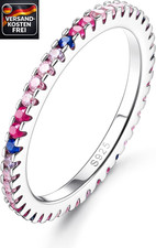 Silber 925 Damen Ring 14K