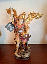 Heiligenfigur Heiliger Erzengel Michael,  Holzfigur, Statue, Original Dolfi