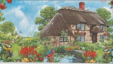 3 lose Servietten ~ Landhaus mit Bauerngarten Cottage Blumen Park