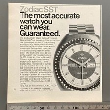 Zodiac SST 36.000 High Beat Original 1970 Vintage Watch Advert Werbung Reklame