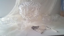 Bowle Set Glas, Vintage, Topf