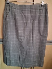 sehr schöner karierter Rock in grau Größe 44, Schurwolle+Seide -NEU-