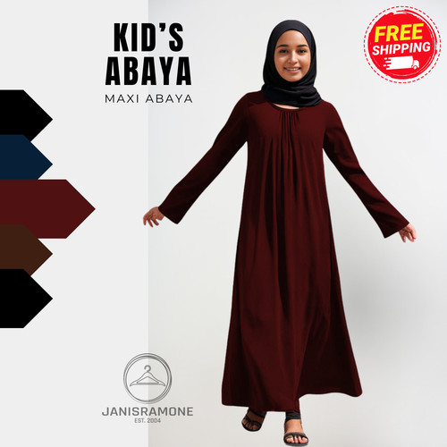 Mädchen abaya maxikleid uni - maxikleid,