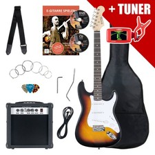 E-Gitarre Einsteiger + Stimmgerät Gigbag Tragetasche Komplett Set für Anfänger