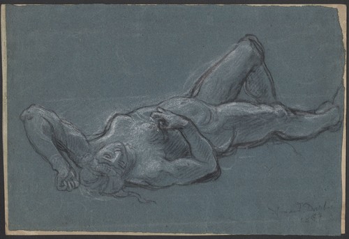 Lying woman femme - nude, akt
