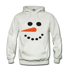 Hoodie Kapuzenpulli Pullover Schneemann Gesicht Face Snow Man Fun Winter S-3XL