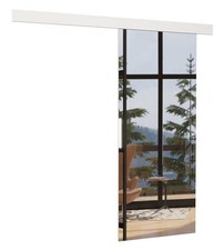 Schiebetürsystem Innentür Tess 96x1,6x205cm weiß inklusive Schiebesystem