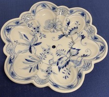 Runde strukturierte Servierschale Servierplatte f. Eier, Gebäck - Zwiebelmuster