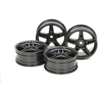 Tamiya 1:10 Felgen 5-Doppelspeiche schwarz 24mm +2, 4 Stück - 300054853