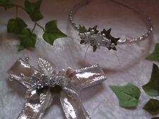 Haarreif Haarkranz + Schleife Anstecker Set silberne Hochzeit 25.Hochzeitstag 