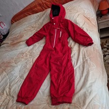 Schneeanzug, Skianzug, Wed'ze, Gr. 128, rot/weiß, Kapuze, gut erhalten