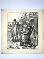Antike Lithographie Honoré Daumier 1867 Le Charivari Jadis c'était différent
