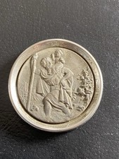 Antike Auto Plakette -  Heiliger Christophorus - Schutz Patron - Amulett