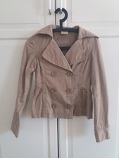 Zara Trencoat Trench Jacke kurz Caban Kurzmantel Kurztrench  beige Gr. XS 32 34