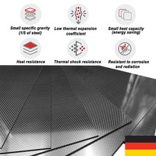 Carbon Platte 0,5mm 1mm 2mm 3mm / CFK Kohlefaser / Hochglanz / Größe wählbar