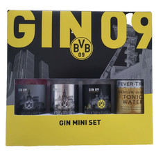 BVB Borussia Dortmund Gin 09  Mini Geschenkset - 3 x 50 ml Gin+ Fever Tree Tonic